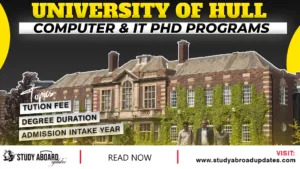 University of Hull Computer & IT PHD Programs
