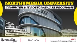 Northumbria University Computer & IT Postgraduate Programs