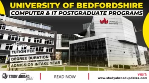 University of Bedfordshire Computer & IT Postgraduate Programs