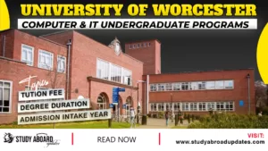 University of Worcester Computer & IT Undergraduate Programs