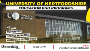 University of Hertfordshire Education PHD Programs