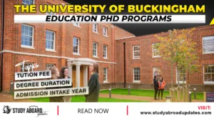 The University of Buckingham Education PHD Programs