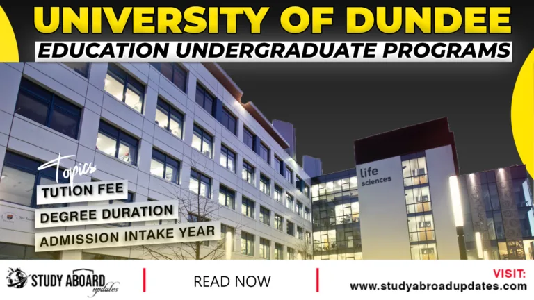 University of Dundee Education Undergraduate Programs