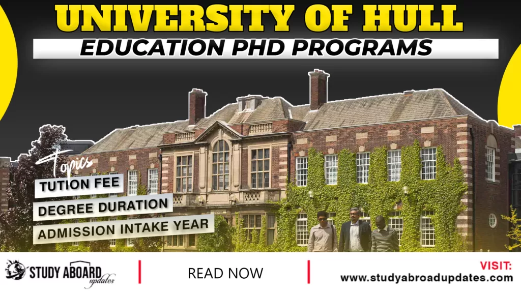 University of Hull Education PHD Programs