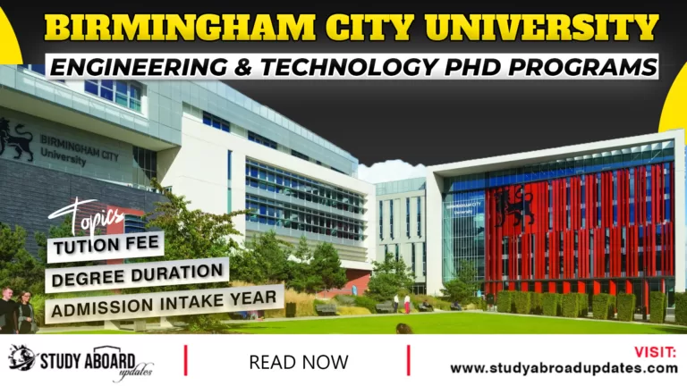 Engineering & Technology PHD Programs