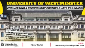 University of Westminster Engineering & Technology Postgraduate Programs
