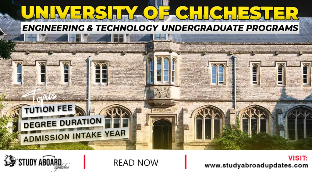 University of Chichester Engineering & Technology Undergraduate Programs