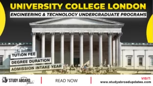 University College London Engineering & Technology Undergraduate Programs