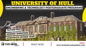 University of Hull Engineering & Technology Postgraduate Programs