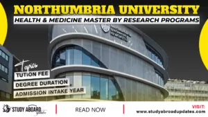 Northumbria University Health & Medicine Master by Research Programs
