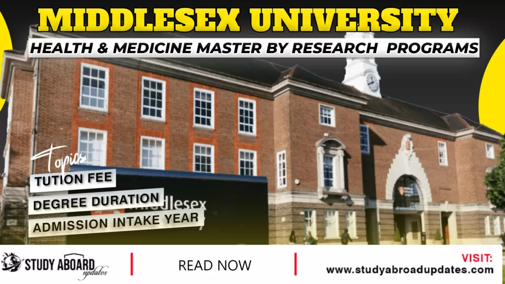 Health & Medicine Master by Research Programs