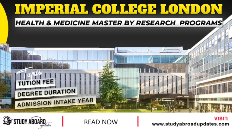 Health & Medicine Master by Research Programs