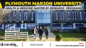 Plymouth Marjon University Health & Medicine Master by Research Programs