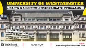 University of Westminster Health & Medicine Postgraduate Programs