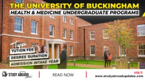 The University of Buckingham Health & Medicine Undergraduate Programs