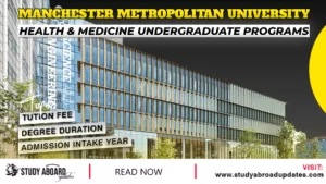 Manchester Metropolitan University Health & Medicine Undergraduate Programs