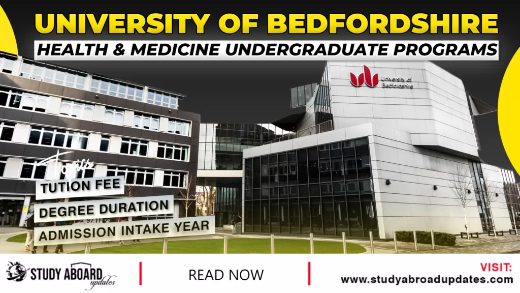 University of Bedfordshire Health & Medicine Undergraduate Programs