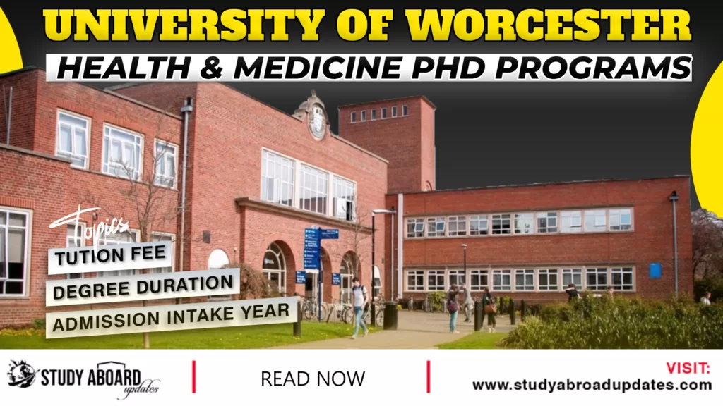 University of Worcester Health & Medicine PHD Programs