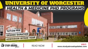 University of Worcester Health & Medicine PHD Programs