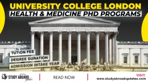 University College London Health & Medicine PHD Programs