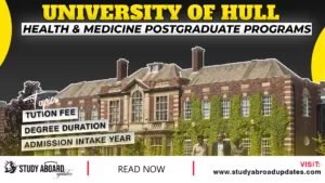 University of Hull Health & Medicine Postgraduate Programs