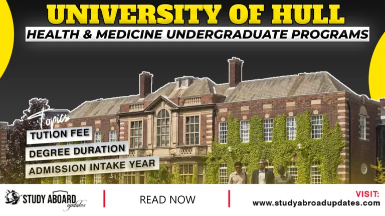University of Hull Health & Medicine Undergraduate Programs