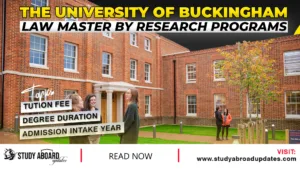 The University of Buckingham Law Master by Research Programs