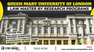Law Master by Research Programs