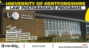 University of Hertfordshire Law postgraduate Programs