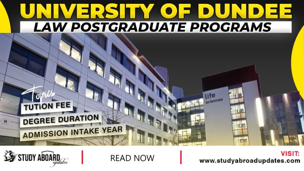 University of Dundee Law Postgraduate Programs