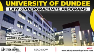 University of Dundee Law Undergraduate Programs