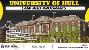 University of Hull Law PHD Programs