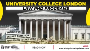 University College London Law PHD Programs