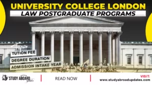 University College London Law Postgraduate Programs