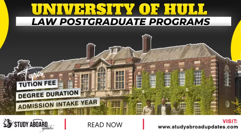University of Hull Law Postgraduate Programs