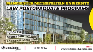 Manchester Metropolitan University Law Postgraduate Programs