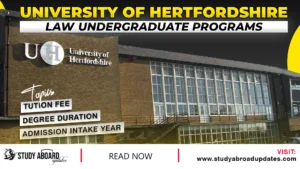 University of Hertfordshire Law Undergraduate Programs