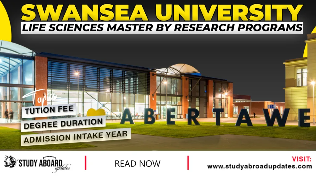 Swansea University Life Sciences Master by Research Programs
