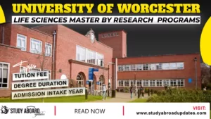 University of Worcester Life Sciences Master by Research Programs