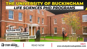 The University of Buckingham Life Sciences PHD Programs