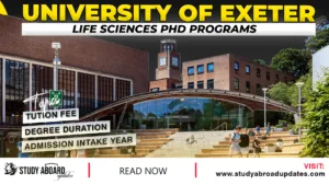 University of Exeter Life Sciences Phd Programs
