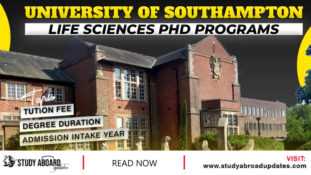 Life Sciences Phd Programs