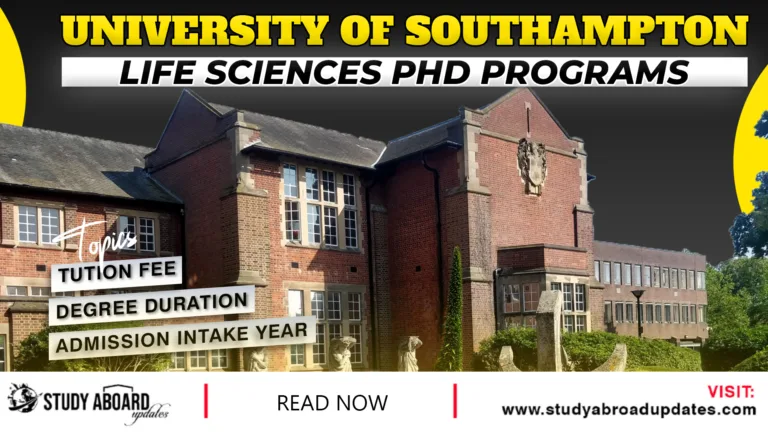 Life Sciences Phd Programs