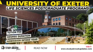University of Exeter Life Sciences Postgraduate programs