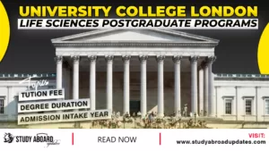 University College London Life Sciences Postgraduate Programs