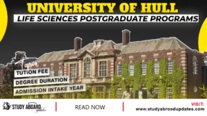 University of Hull Life Sciences Postgraduate Programs