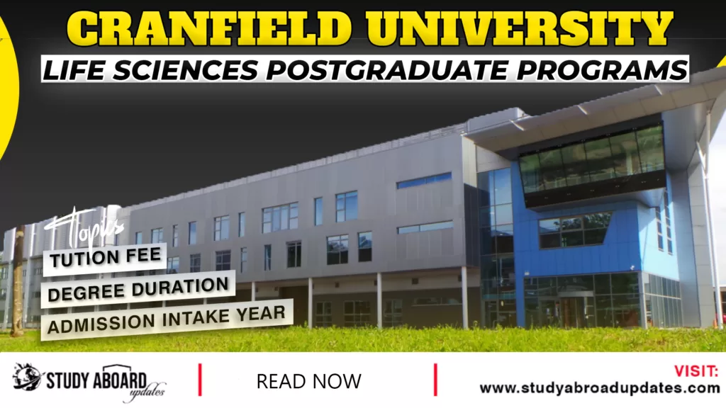 Life Sciences postgraduate Programs