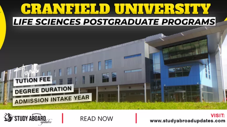 Life Sciences postgraduate Programs