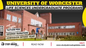 University of Worcester Life Sciences Undergraduate Programs
