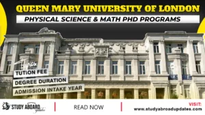 Physical Science & Math Phd Programs